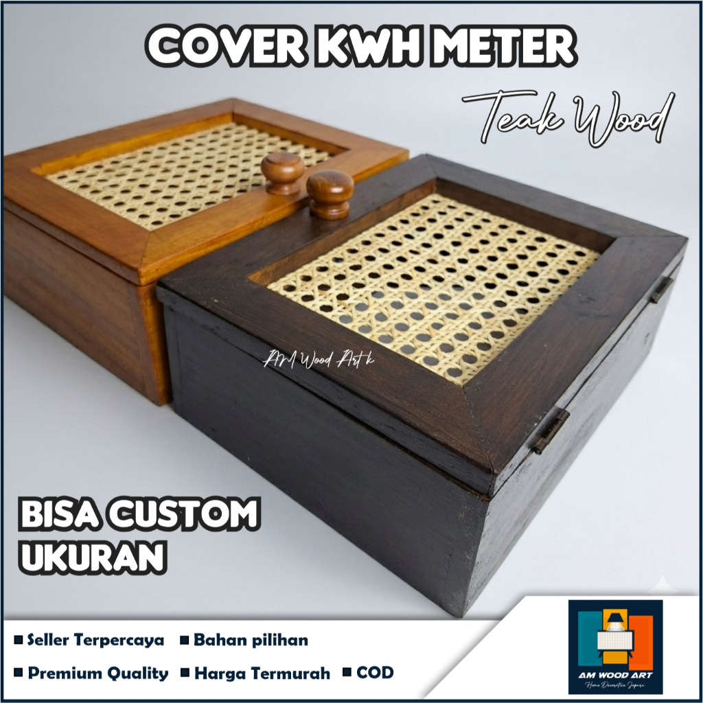 EXPORT Box KWH Meteran Listrik Pulsa - Panel Listrik MCB dan Stopkontak - Bahan Kayu Anyaman Rotan