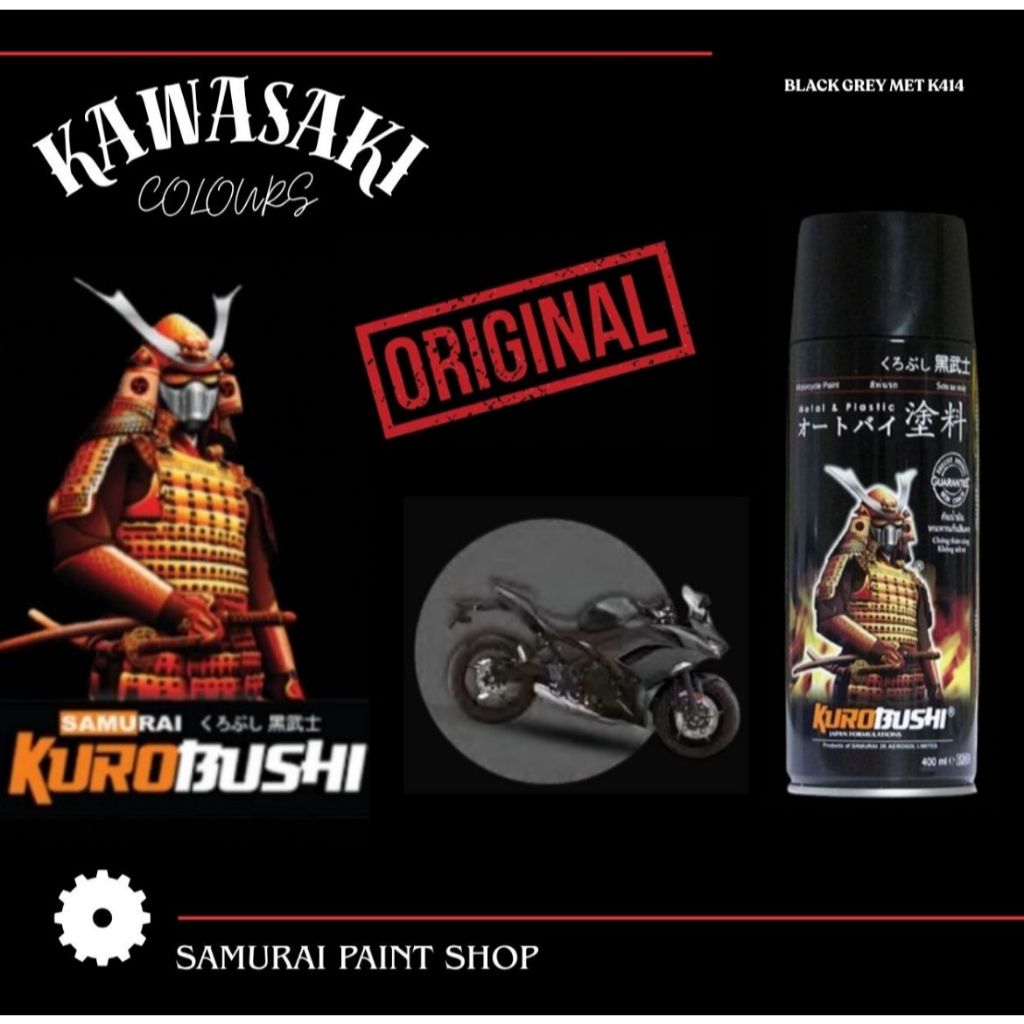 CAT SEMPROT SAMURAI PAINT KAWASAKI BLACK GREY MET K414