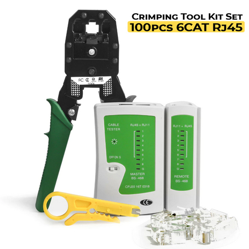 Tang Crimping LAN Tester 6CAT Network Tool Kit  Set 100 Pcs BS-C018 RJ45