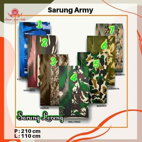 Sarung Doreng Tactical Loreng TNI Army AU AL AD Dewasa | Sarung Taktikal Halus Motif Tentara Doreng 