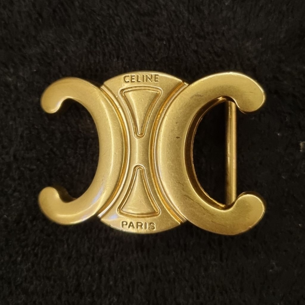 Buckle kepala sabuk/belt Celiane lapis emas vintage Original second