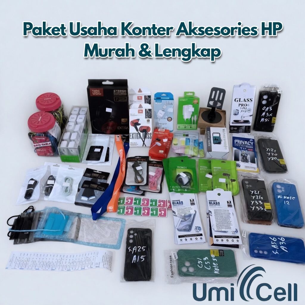 Paket Usaha Konter Aksesories HP Murah & Lengkap Modal 1jt