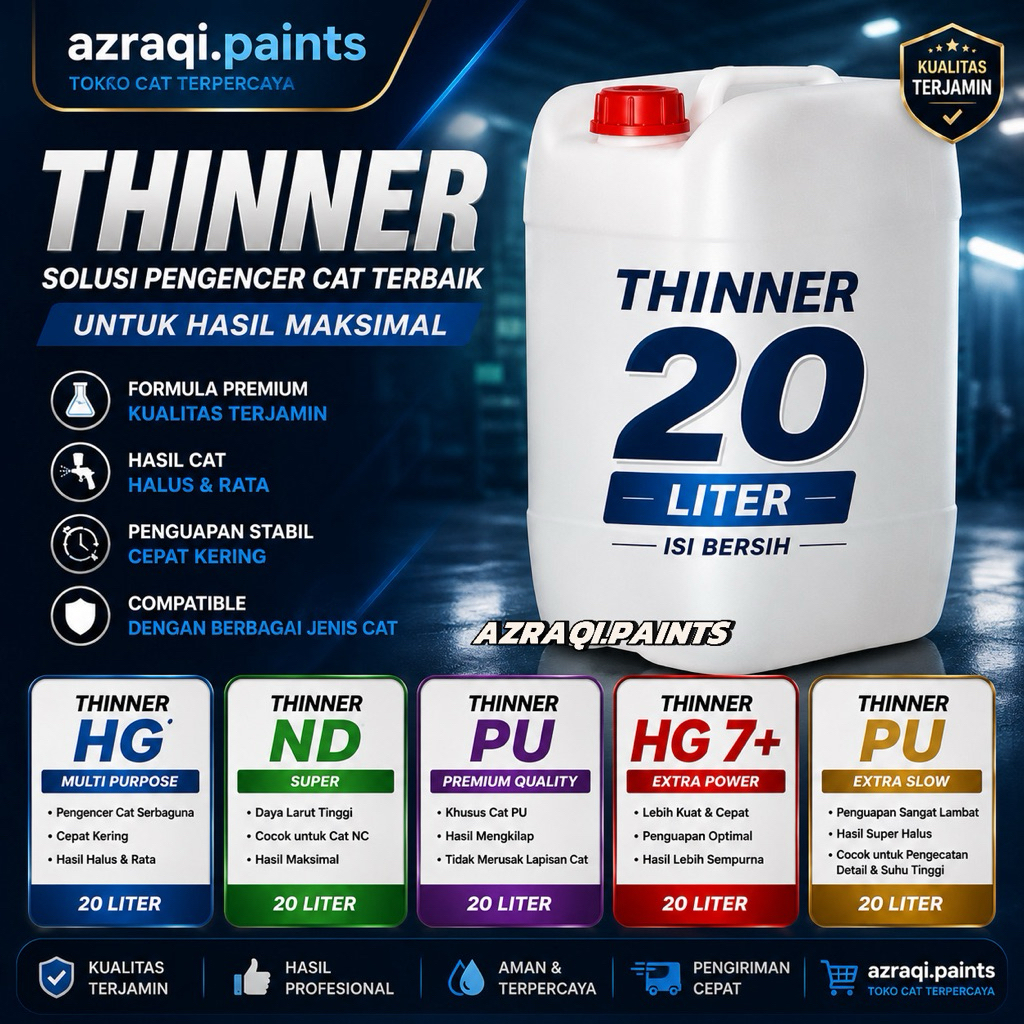 THINNER JERIGEN ( 20 LITER ) THINNER ND - THINNER HG - THINNER PU - THINNER HG 7+ - THINNER PU EXTRA