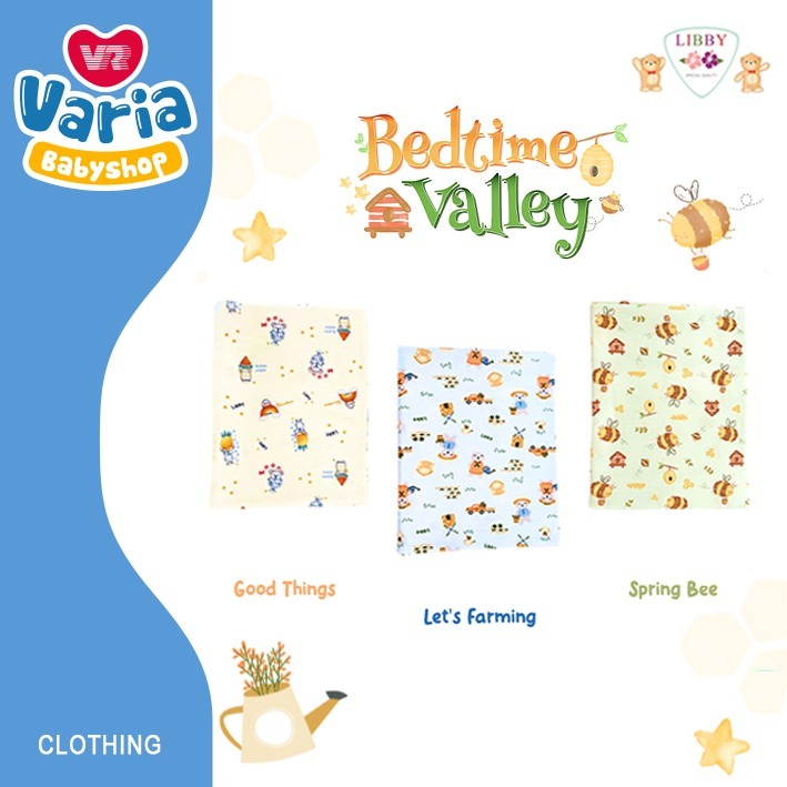 Bedong Libby Isi 3Pcs / Bedong Bayi Unisex / Bedong Kain | LIBBY BABY