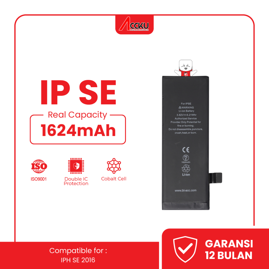 BT-ACC Baterai Battery Batre For iPhone SE 2016 With 1624mAh