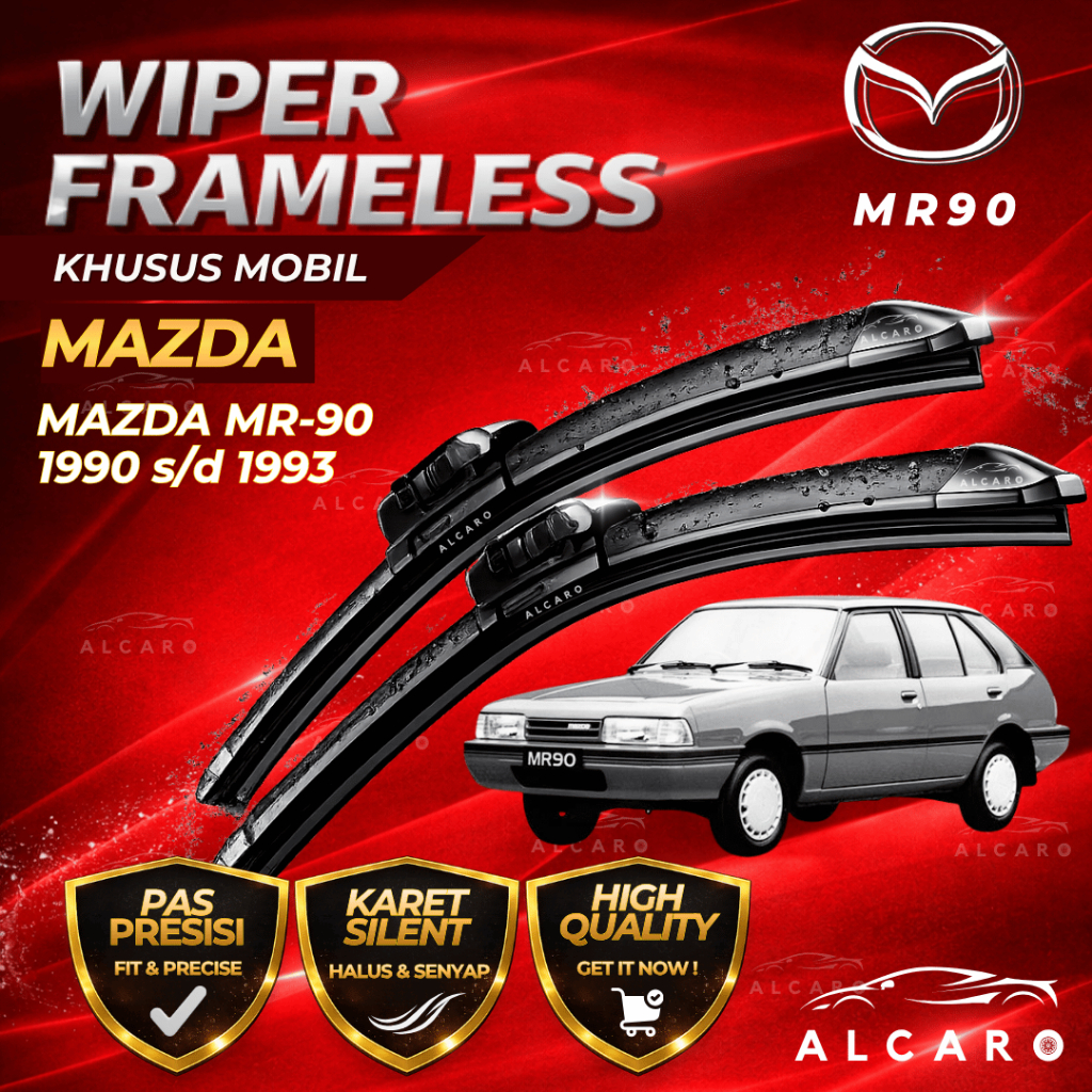 Alcaro Wiper Frameless MAZDA MR-90 1990 s/d 1993 Original Premium - Sapu Kaca MAZDA MR-90 - Wiper MA
