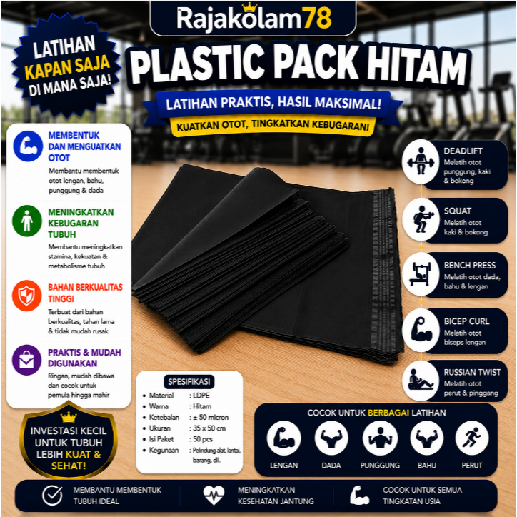 Plastik  Packing Polymailer PE Lem Bening Glosy  isi (100pcs) - plastik packing bahan tebel PE - PLA