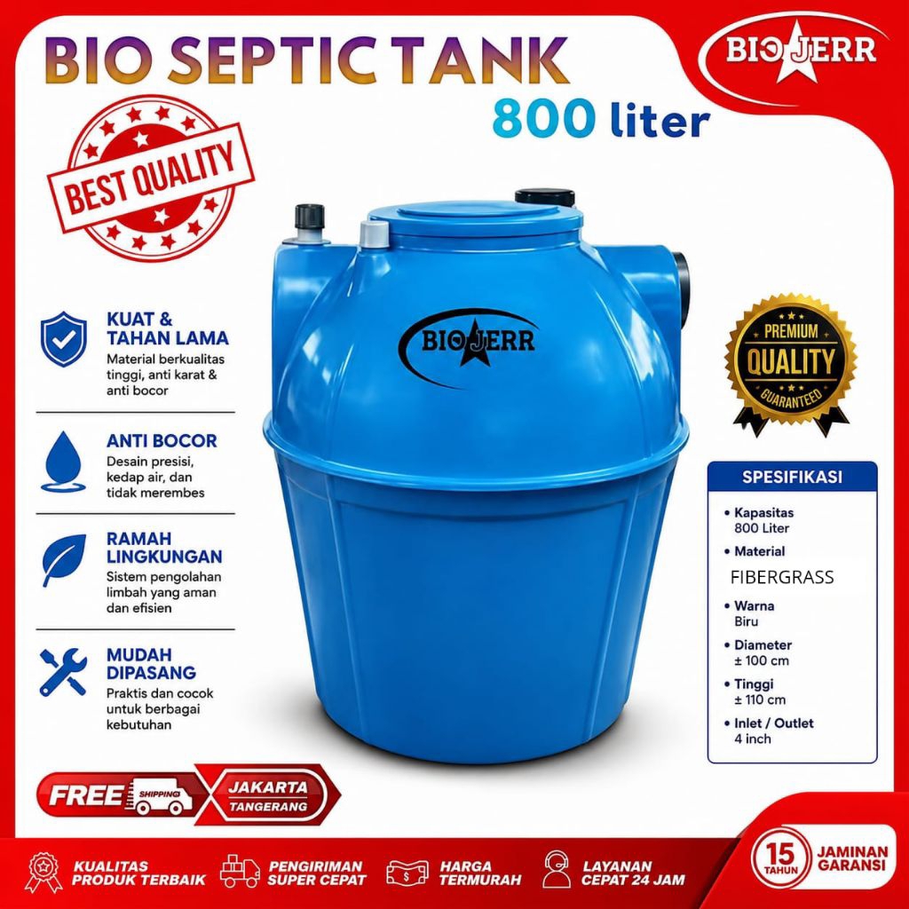 Septic Tank 800 liter,Sepiteng 800 liter, BIOJERR,RAMAHLINGKUNGAN