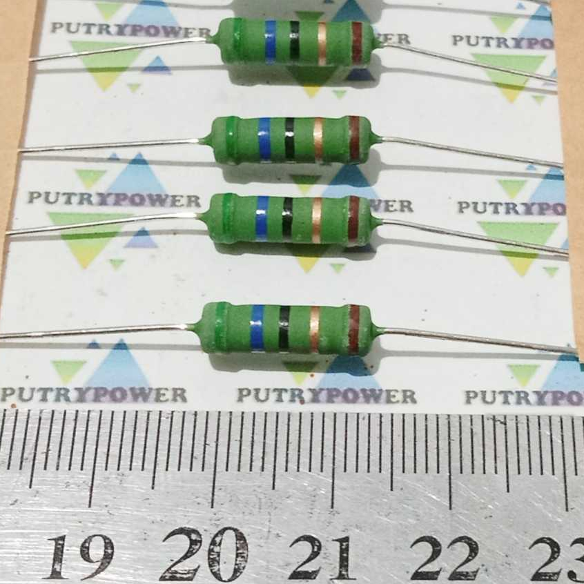 RENCENG HIJAU  56R 2W 1% KAKI TEMBAGA METAL FILM resistor 56 OHM 2 watt  56 R  2 w 2watt 1 persen