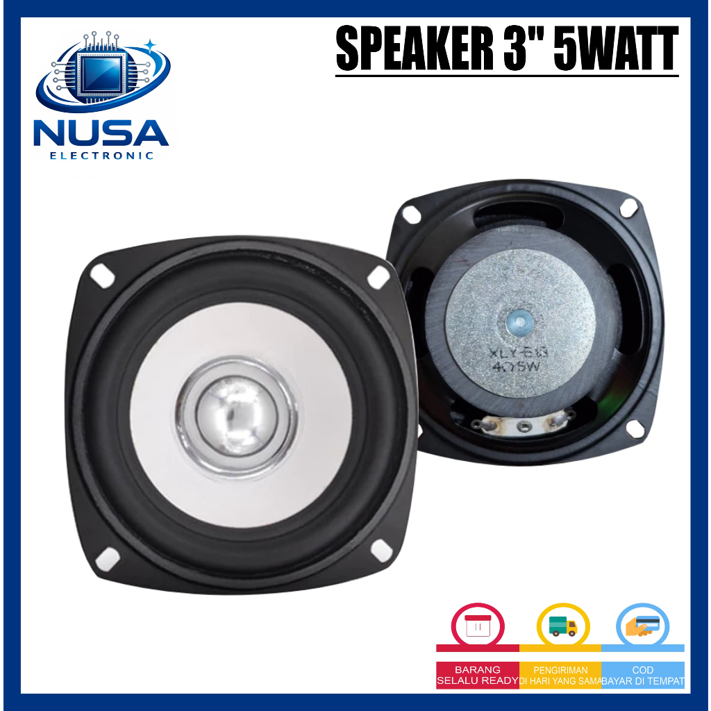 Speaker 3 Inch Midbass HITAM 2ohm/4 Ohm 5 Watt