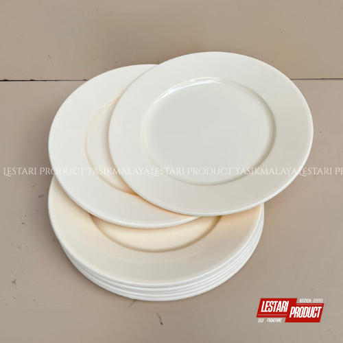 ( 6 PCS ) PIRING MELISSA 10 { warna cream} | Piring Makan Plastik BPA free PP 5 | Piring sajian | Pi