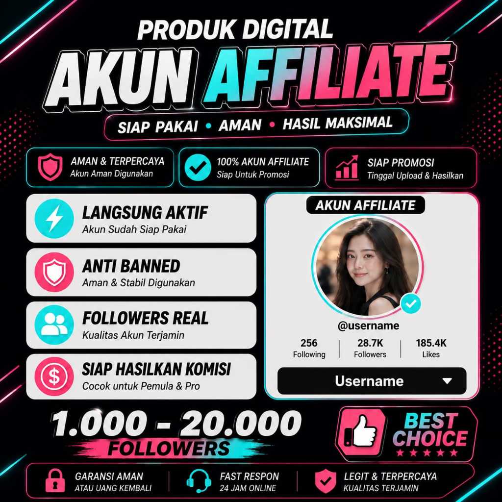 Akun TT Indo 1K - 20K Followers Real Bisa Live Aktif Garansi 100% Aman