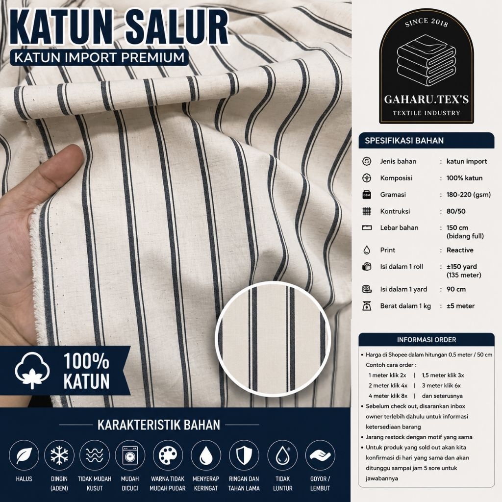 kain katun salur // kain katun salur import // kain katun salur meteran // kain katun salur printing