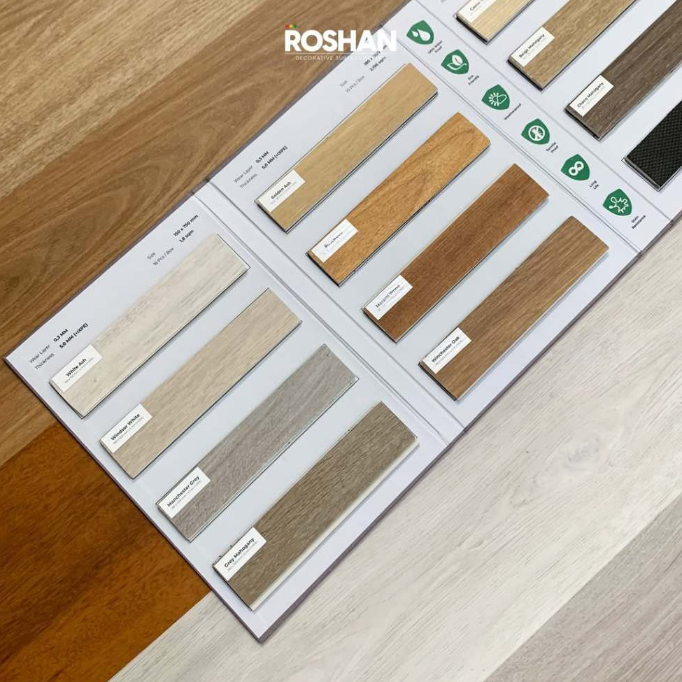 Lantai SPC ROSHAN 5mm Premium | SPC Lantai Flooring Per box 2.196 m2