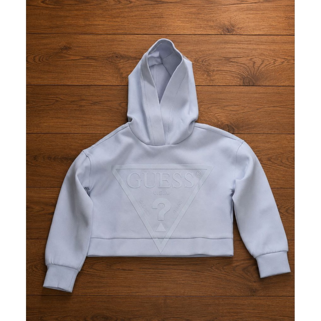 GUESS Kids Crop Hoodie Abu Abu Premium Preloved Original Look