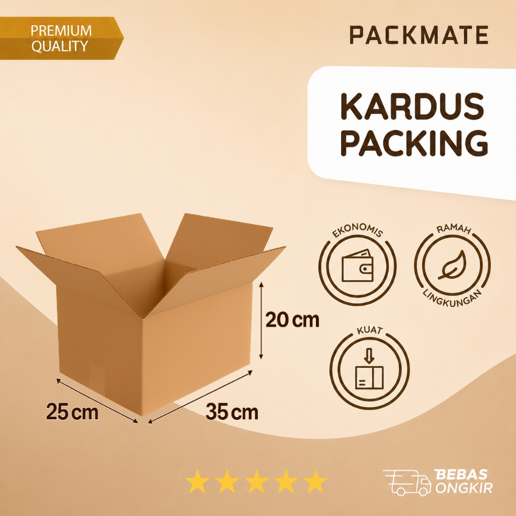 Kardus Packing UK 35x25x20 Kardus Polos Kardus Packing Besar Kecil Karton Box Packing