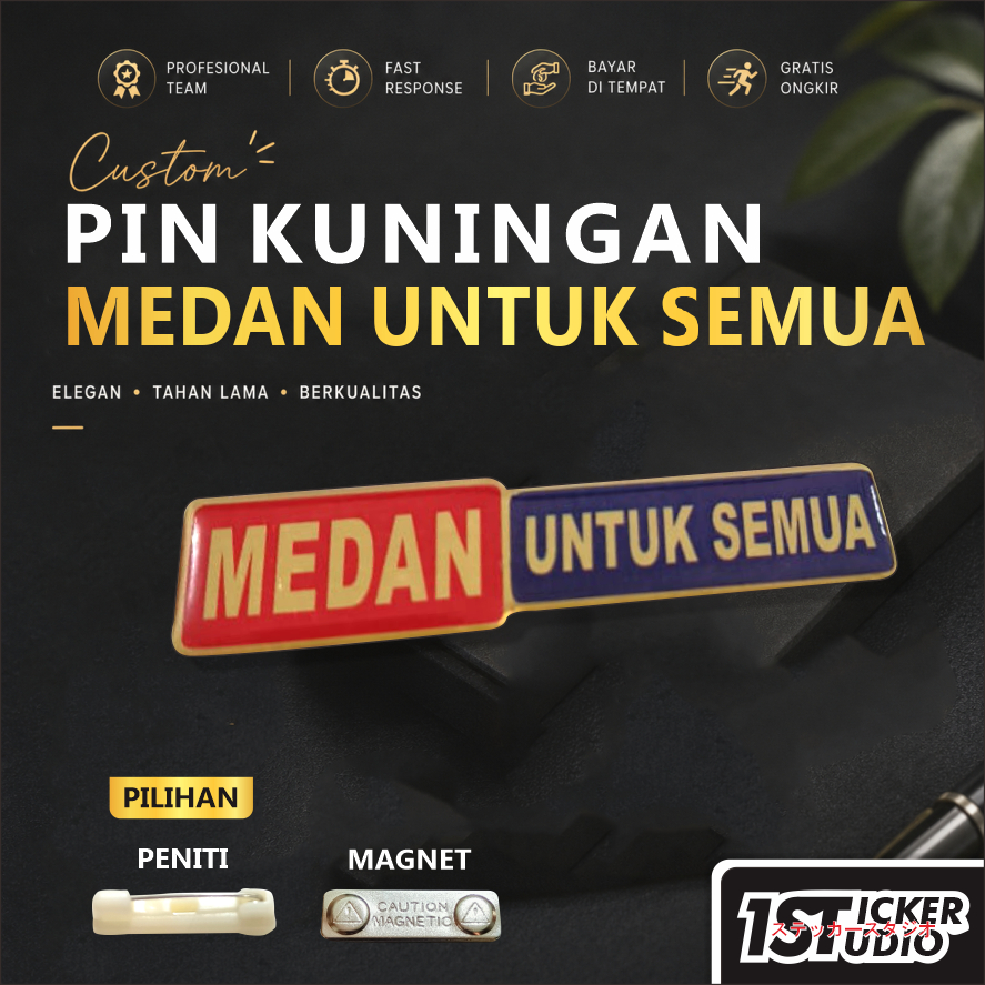 Pin Bros Medan Untuk Semua Kuningan Resin Peniti Magnet Kelengkapan ASN