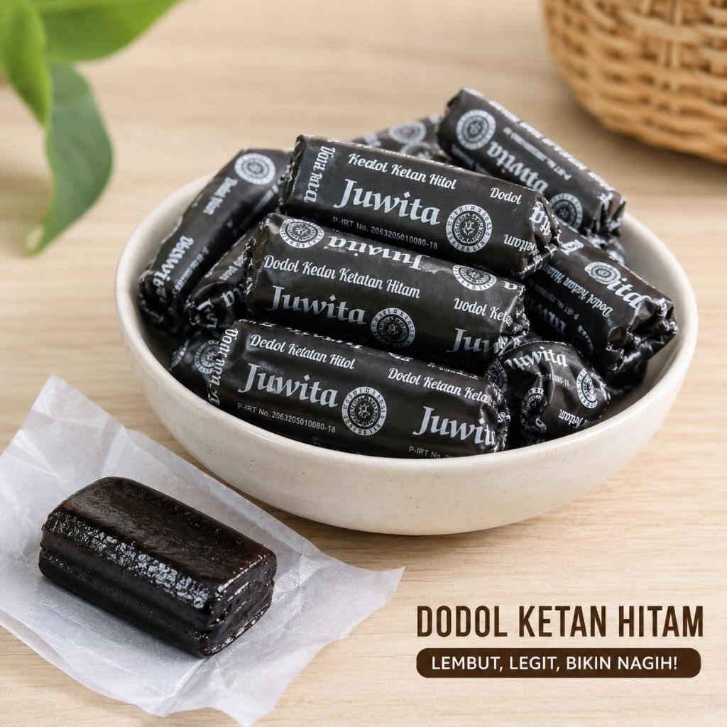 Dodol Ketan Hitam Juwita Asli Garut Premium Legit & Lembut Cemilan Tradisional Oleh Oleh Khas Garut 