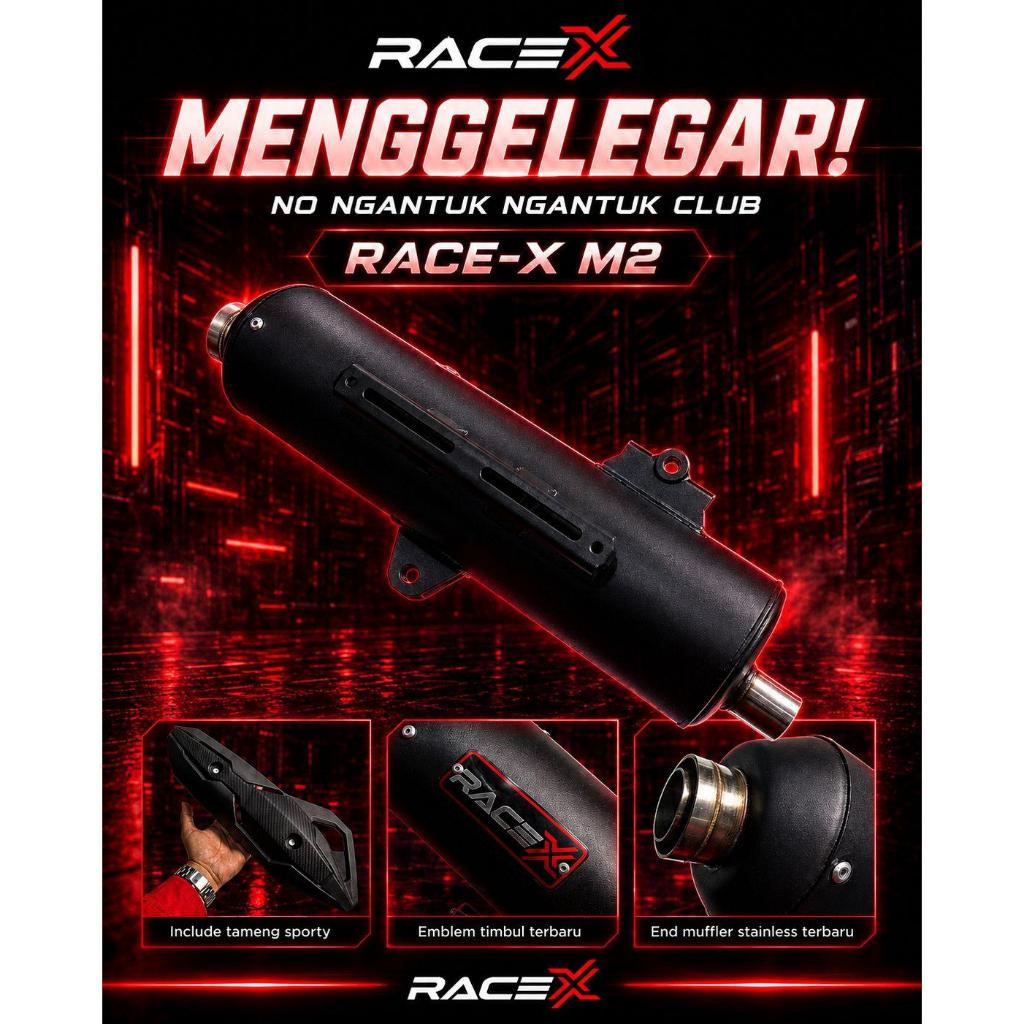 Knalpot Full System RaceX Race X M1 Performance Standar Racing Copy CMS untuk Motor Yamaha Aerox Old