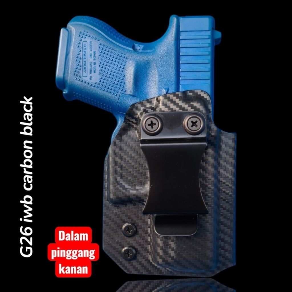 kydex holster iwb glock 26 motif carbon black