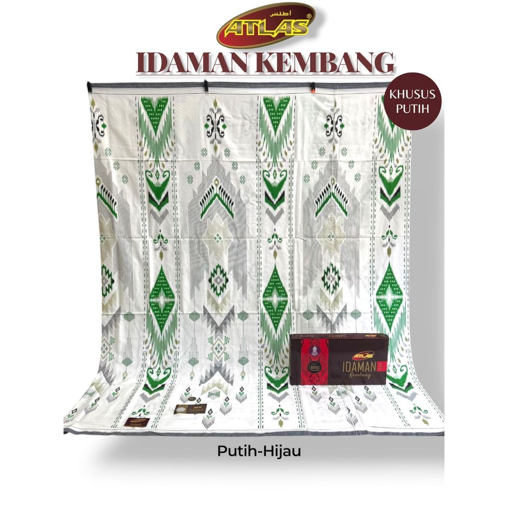 ATLAS Sarung Idaman Kembang Motif BHS Khusus Putih