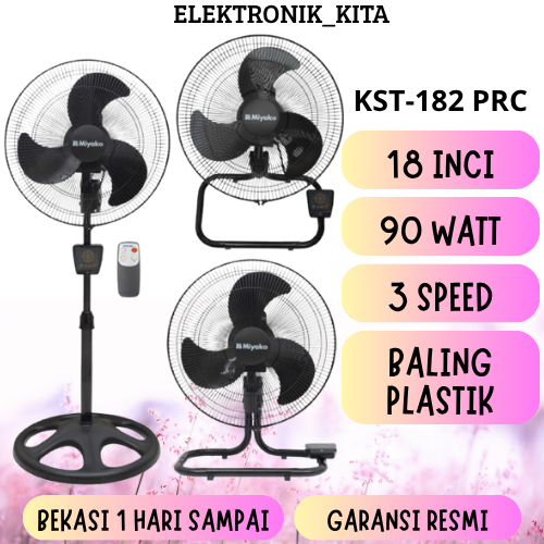 MIYAKO KIPAS ANGIN 18 INCI KST-182 PRC KST182PRC KST 182 PRC INDUSTRIAL FAN MURAH GARANSI RESMI
