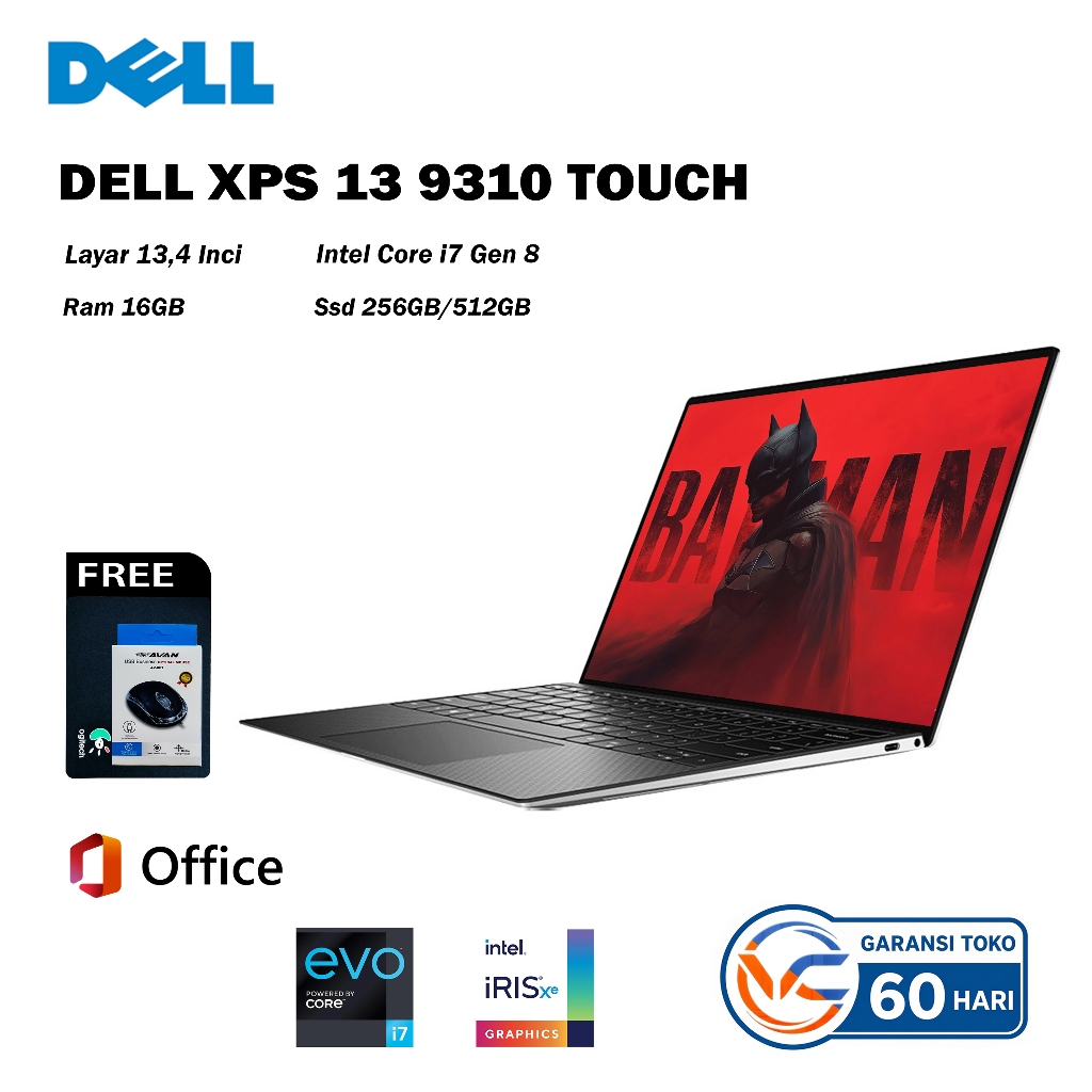 Laptop Dell Xps 13 9310 Core i7 Gen 11 RAM 32/512GB Laptop Ultrabook 13,4 Oled Touchscreen Inci Prem