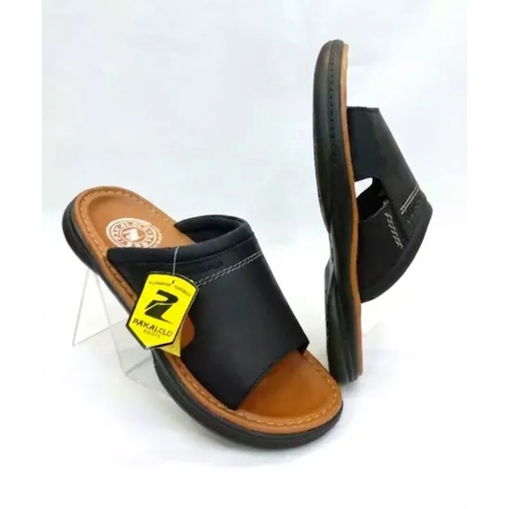 Sandal Kulit Pakalolo N0873 - Black Sandal Pria Pakalolo Gemuk