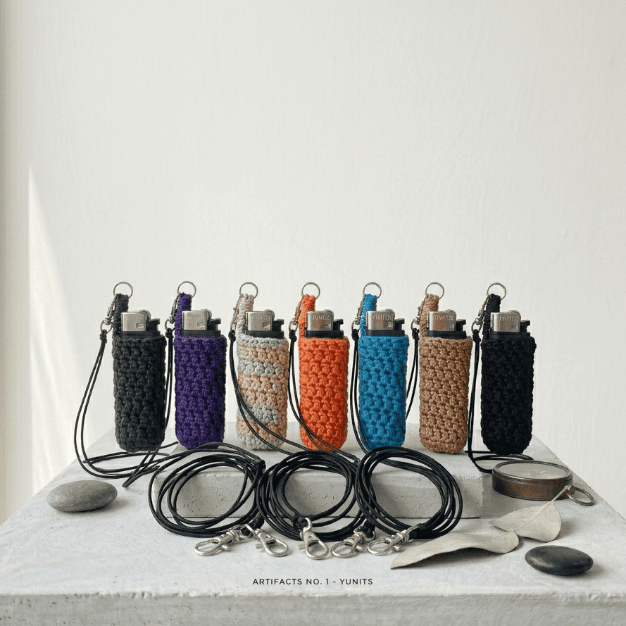 Rajut Korek Sarung Korek Rajut Kalung Adjust Gantungan Tas etnik