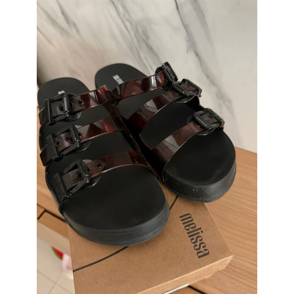 melissa sandal wanita preloved black