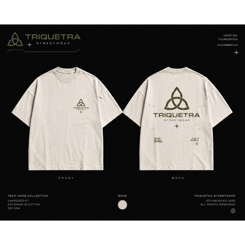 Kaos Oversized TRIQUETRA 230 GSM Heavyweight Premium Streetwear Unisex