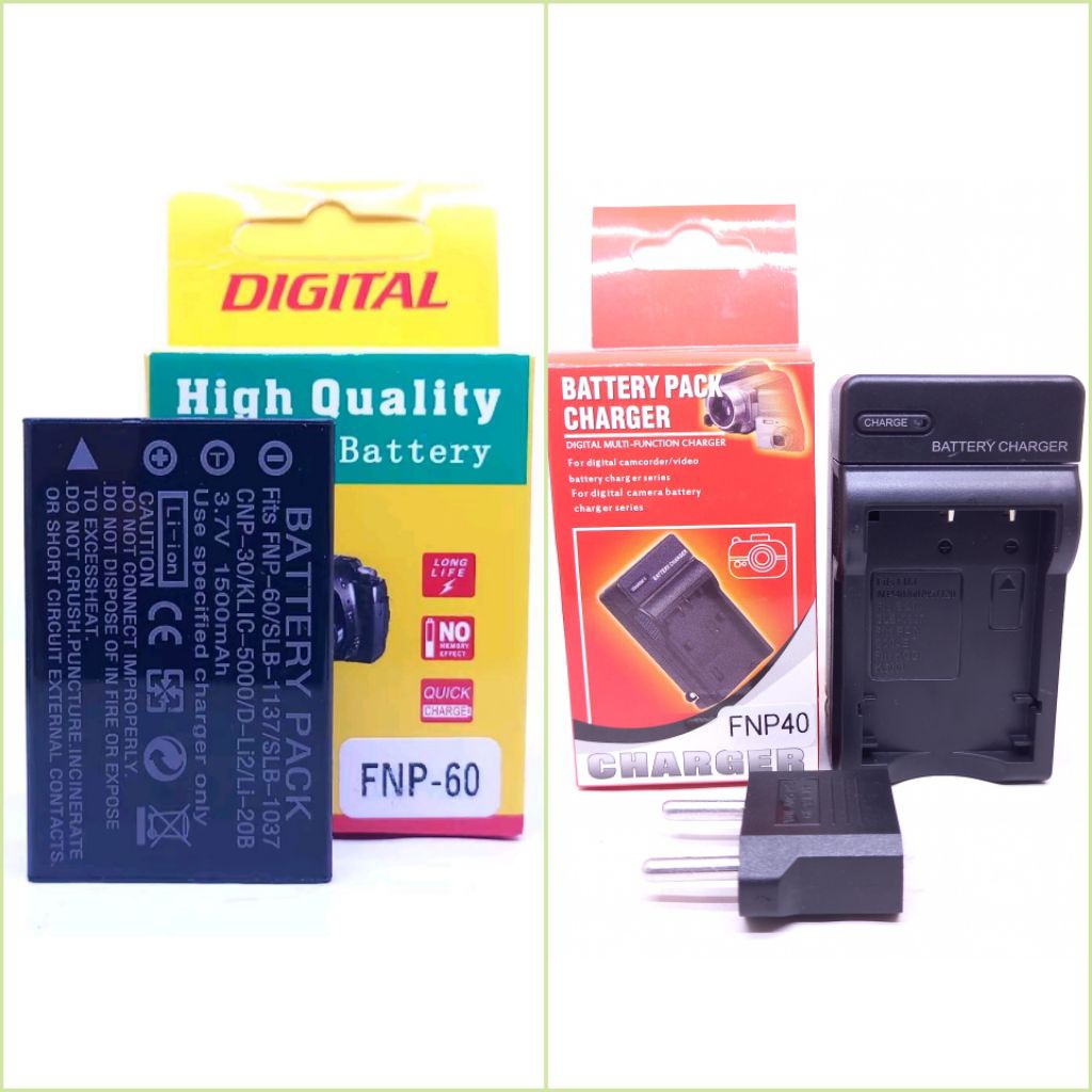 Baterai & charger Fujifilm NP-60 / FNP-60 kodak KLIC-5000 samsung SLB-1137 SLB1037 casio NP30 olympu