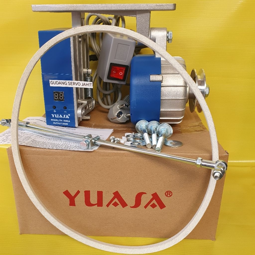 dynamo servo yuasa Tianhong TH-550EA warna biru original untuk mesin jahit obras overdck rante dinam