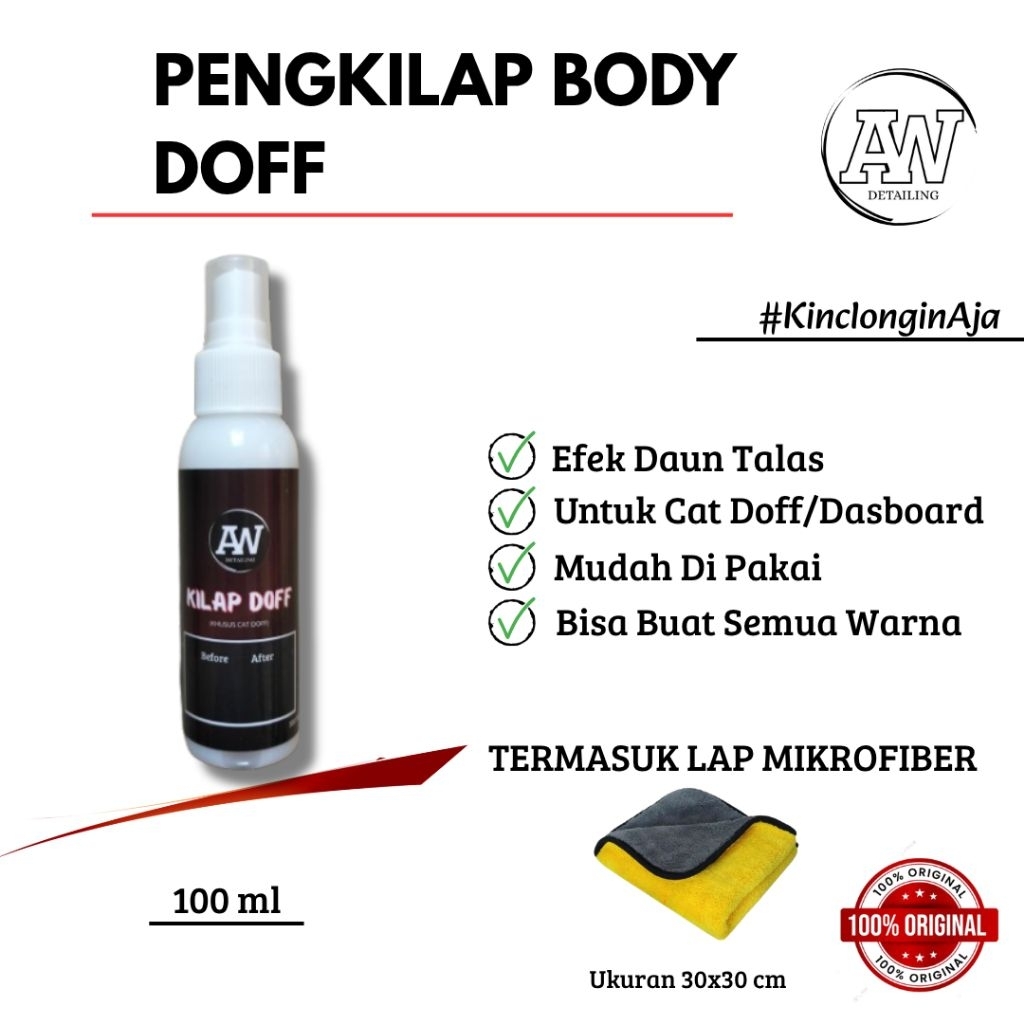 Kilap Doff / Pengkilap Doff Menegaskan Warna Doff body motor mobil helm