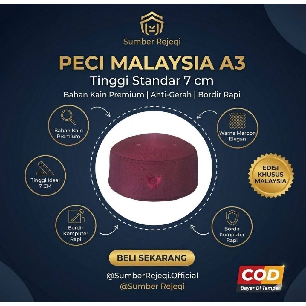 Peci Malaysia Merah Maron  Peci malaysia original  peci malaysia terompah peci malaysia motif peci m