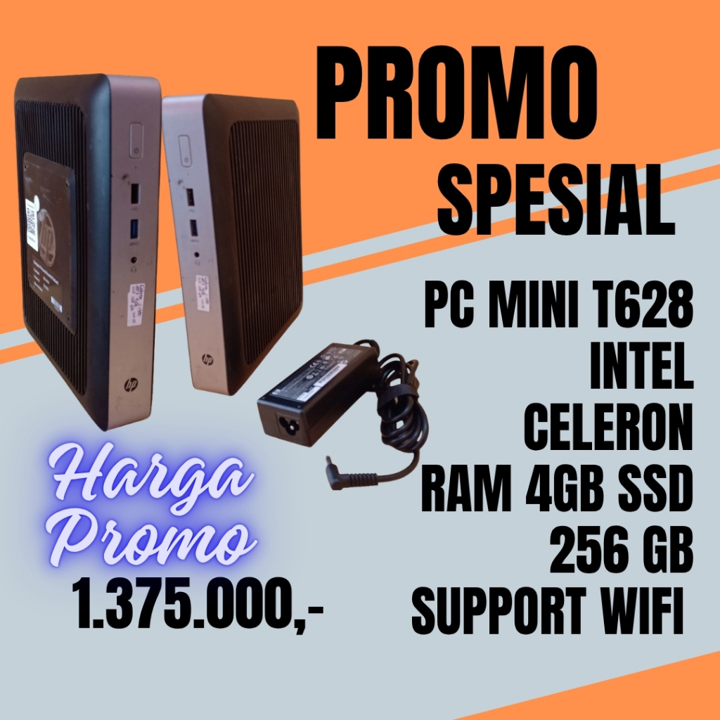 PC MINI HP T628 RAM 4GB INTEL CELERON SSD 256GB HEMAT LISTRIK