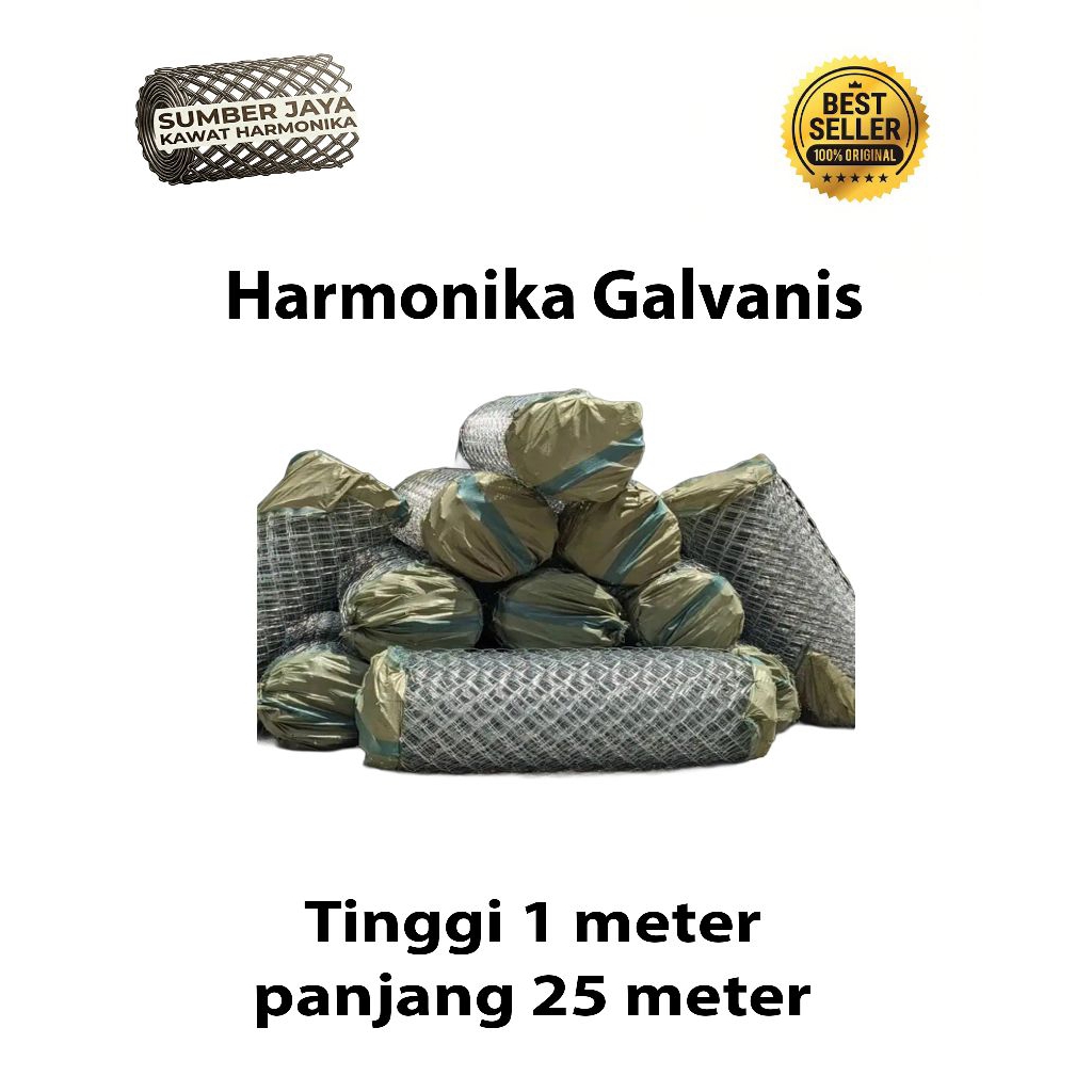 kawat harmonika galvanis tinggi 1 meter panjang 25 meter