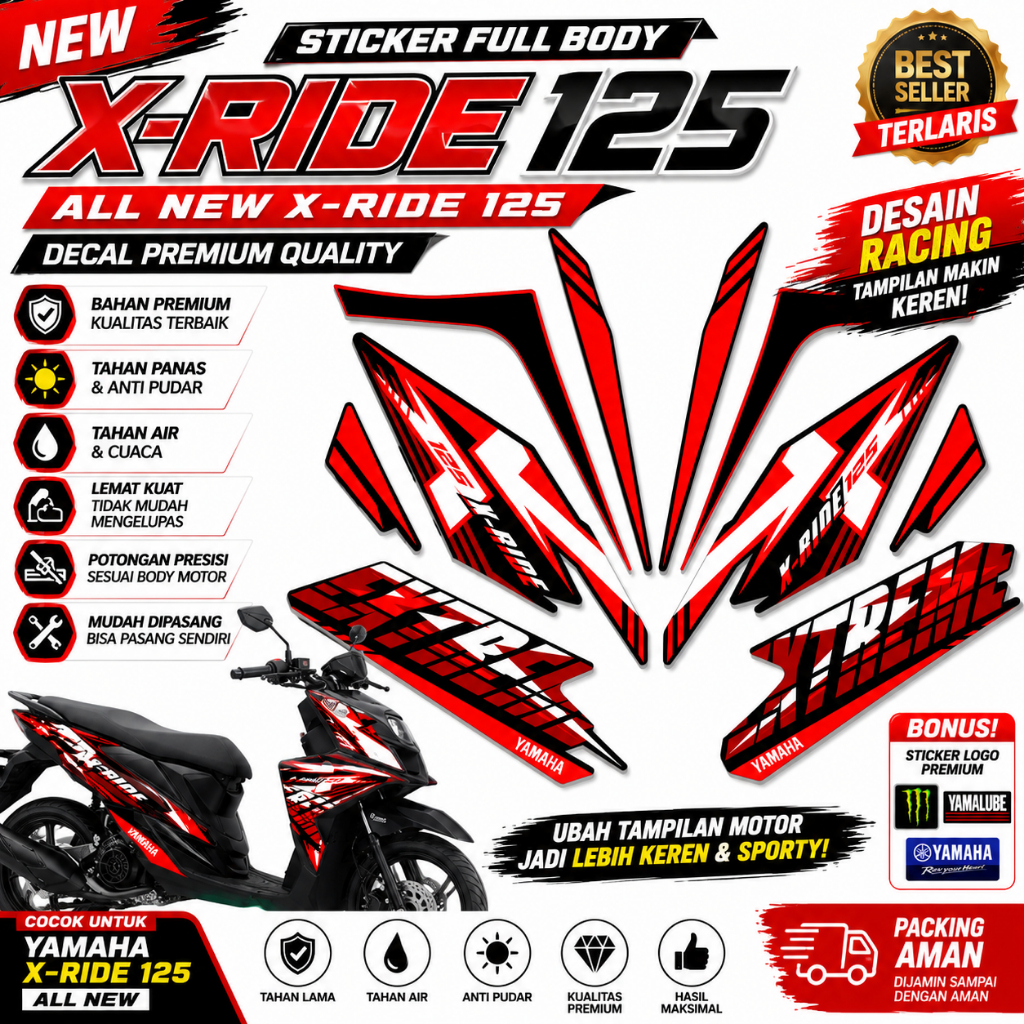Striping X Ride 125 Decal Full Body Yamaha X-Ride 125 Custom Racing Premium