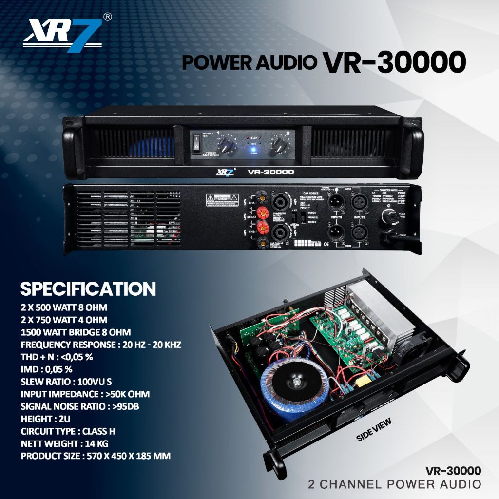 power amplifier xr7 vr3000 original 2 channel Ampli XR7 VR 30000