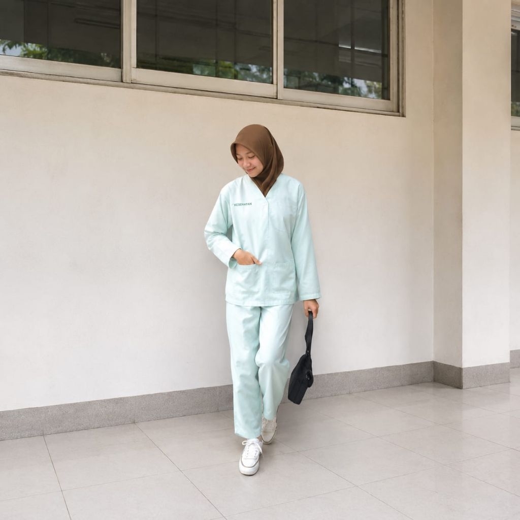 Baju Oka Bahan Toyobo | Baju Ok | Scrub Medis | Baju Medis | Baju Jaga Ready Stok FREE Bordir Nama