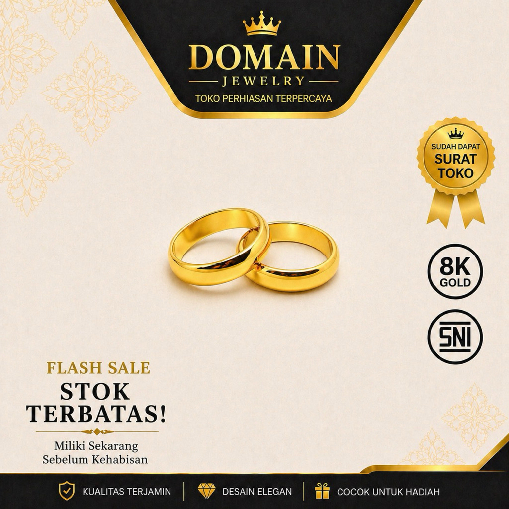 cincin kawin emas muda asli 2gram kadar 875 motif cicin polos couple dapat surat toko