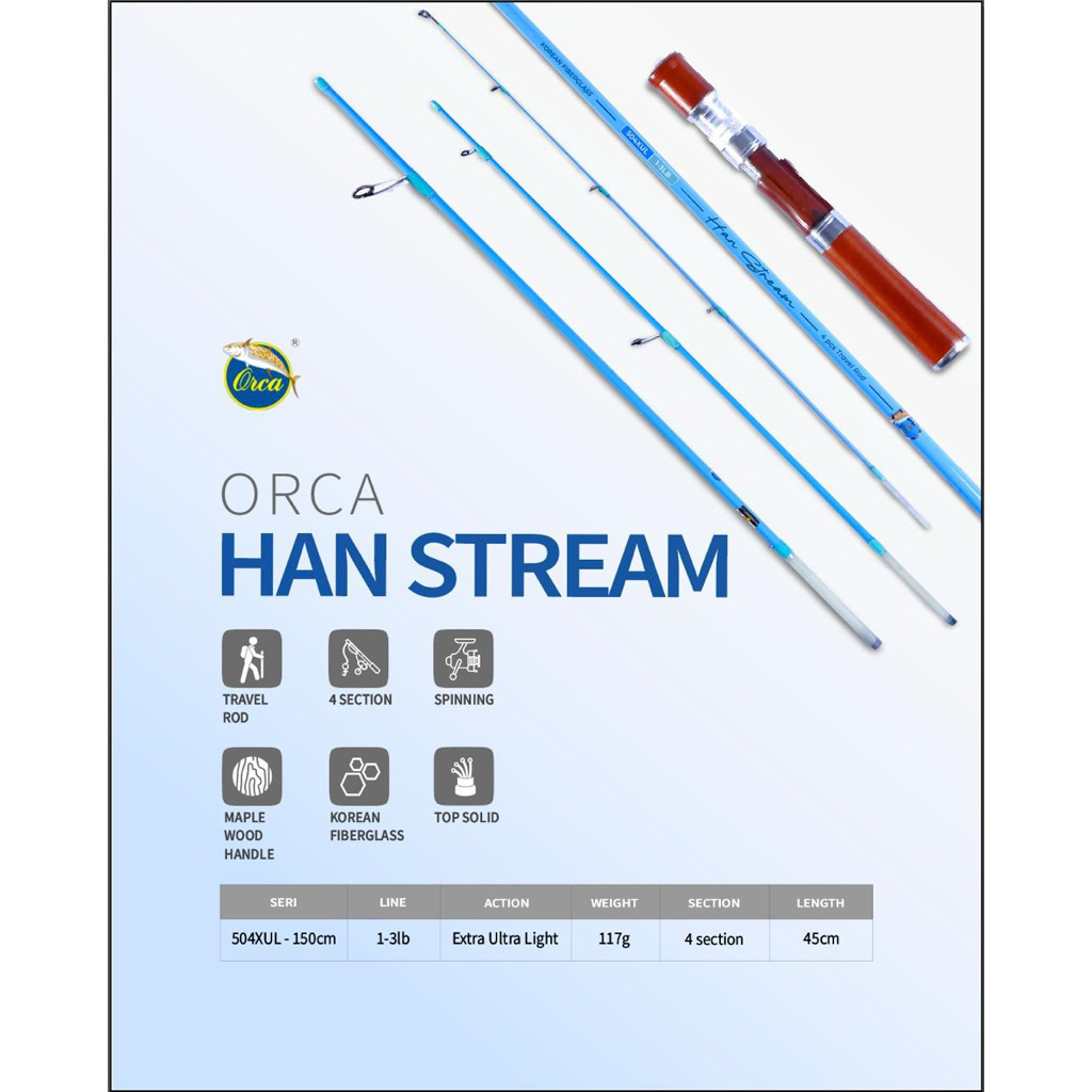 Joran Pancing Travel Rod Orca Han Fiberglass 4 Section