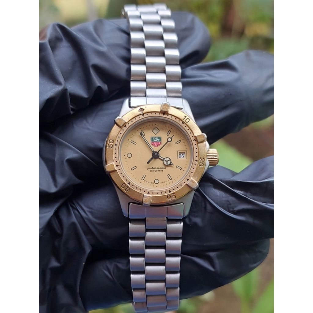 (Harga Net) Jam Tangan Tag Heuer 964 008 All Original Swiss Made Vintage Bezel Muter Klik Crown Nged