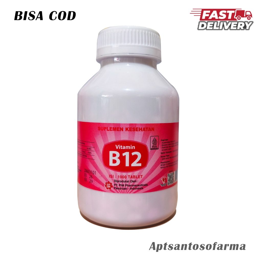 Vitamin B12 PIM 1000 Tablet Original | Vitamin Harian Dewasa