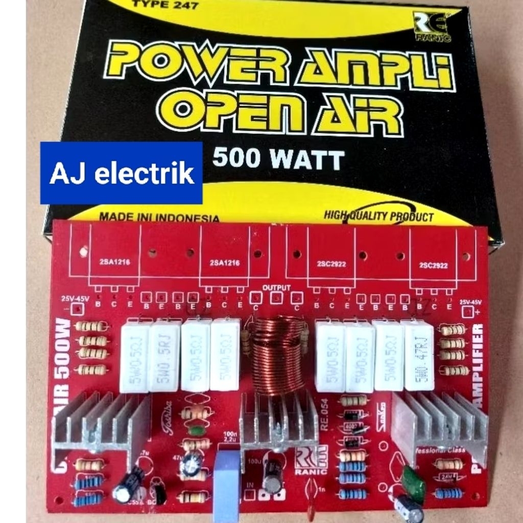 KIT Power Amplifer Open Air 500Watt Driver Mono.