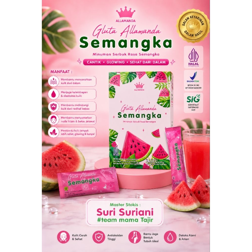 GLUTA ALAMANDA MINUMAN COLLAGEN RASA SEMANGKA BISA COD
