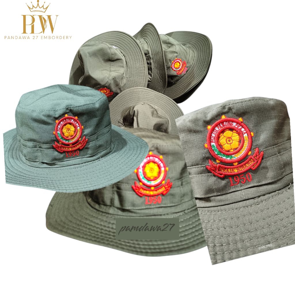 topi rimba satpol pp bordir timbul 3d