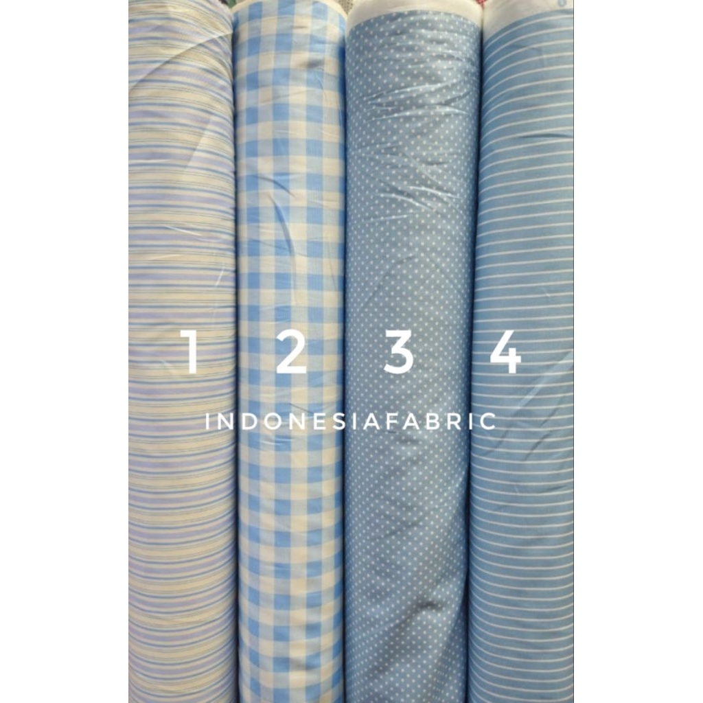 Kain Katun Jepang motif Biru Muda series tokai senko japan design cotton ori bahan gamis tunik muken
