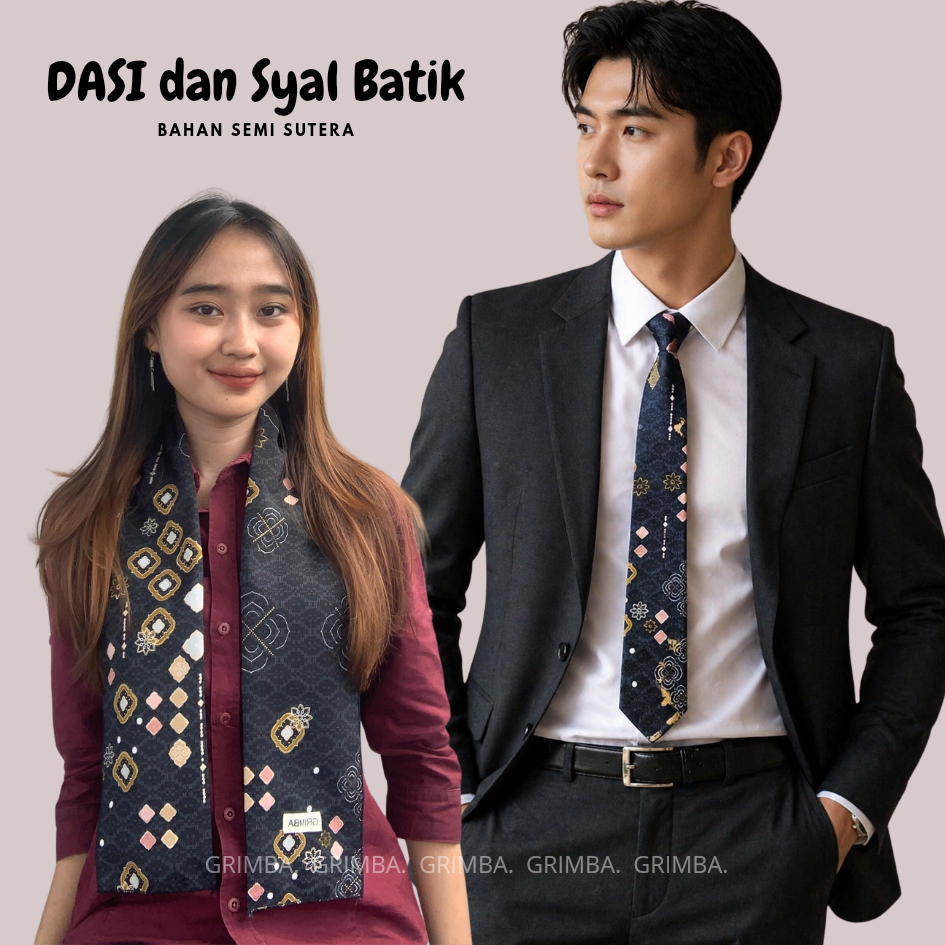 BISA INSTAN KURIR dasi pria instan Warna Hitam Motif Batik  motif batik syal batik wanita  oleh oleh