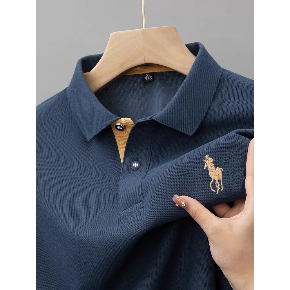 Kaos Polo Pria Polos Premium Bordir Logo | Baju Polo Cowok Lengan Pendek Adem Nyaman Casual Elegan